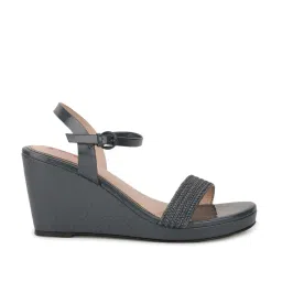 Bata Women's Blue Ankle Strap Wedges image 1