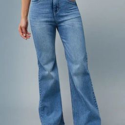 DOLCE CRUDO Blue Relaxed Fit High Rise Stretchable Jeans-picture-19