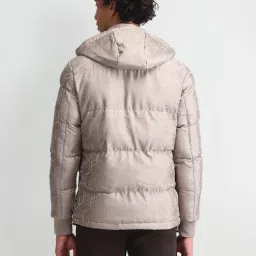 U.S. Polo Assn. Denim Co. Beige Regular Fit Quilted Hooded Jacket image 2