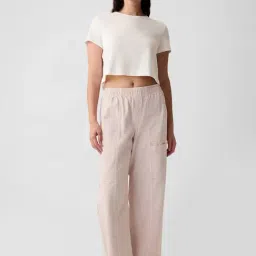 GAP Pink Cotton Solid Trousers image 4
