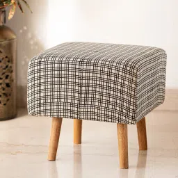 ExclusiveLane 'Checkered Cube' Cream & Black Mango Wood Handcrafted image 1