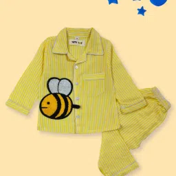 Tippy Top Unisex Yellow Cotton Applique Regular Fit Shirt with Pants image 1