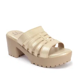 Carlton London Women's Gold Casual Sandals image 2