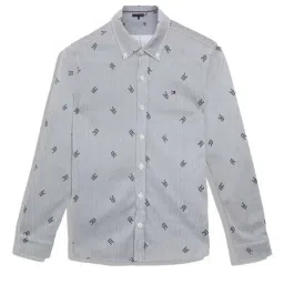 Tommy Hilfiger Kids Blue Cotton Striped Full Sleeves Shirt image 1