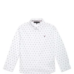 Tommy Hilfiger Kids White Cotton Printed Full Sleeves Shirt image 1