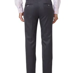 Raymond Grey Slim Fit Checks Trousers image 2