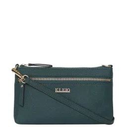 KLEIO Dark Green Solid Medium Shoulder Handbag image 1