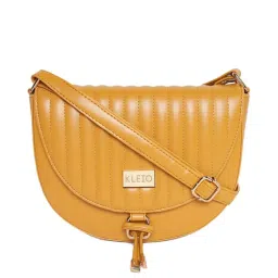 KLEIO Yellow Quilted Medium Sling Handbag image 1