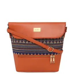 KLEIO Tan Textured Medium Sling Handbag image 1