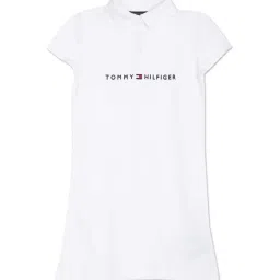 Tommy Hilfiger Kids Fresh White Cotton Logo Dress image 1
