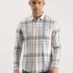 Lee White Slim Fit Check Shirt image 1