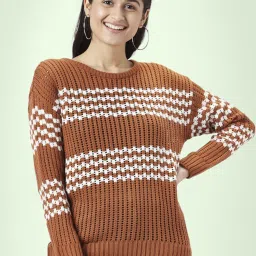 Honey by Pantaloons Brown Jacquard Pattern Sweater image 1