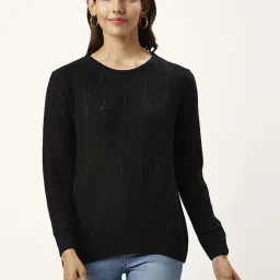 Honey by Pantaloons Black Self Pattern Sweater image 1