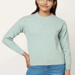 Honey by Pantaloons Green Embellished Sweater image 1
