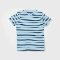 Fame Forever by Lifestyle Kids Blue Cotton Striped T-Shirt-picture-19
