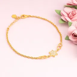 GIVA 92.5 Sterling Silver Golden Dazzling Star Bracelet image 1