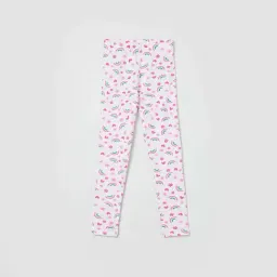 Fame Forever by Lifestyle Kids White & Pink Printed Leggings-picture-30