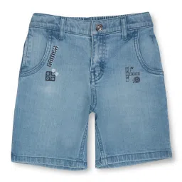 Palm Tree Kids Blue Solid Bermudas image 1