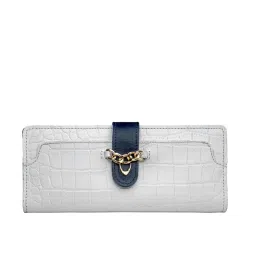 Hidesign Atria Cro Mel Ran White Textured Bi-Fold Wallet for Women image 1