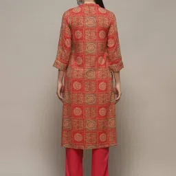 Biba Red Printed Straight Kurta image 2