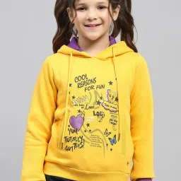 Monte Carlo Girls Yellow Printed Regular Fit Sweatshirt image 1