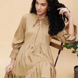 Globus Brown Fit & Flare Dress image 1