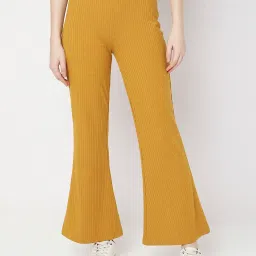 Vero Moda Mustard Textured High rise Pants image 1