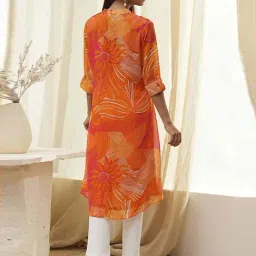BIBA Orange Printed Kurta image 2