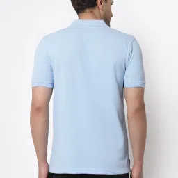 Red Tape Powder Blue Cotton Regular Fit Polo T-Shirt image 2