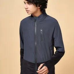 Coolsters by Pantaloons Kids Grey & Black Color Block Full Sleeves Jacket image 1