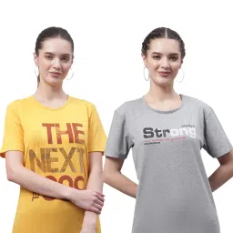 Vimal Jonney Yellow & Grey Cotton Printed T-Shirt - Pack Of 2 image 1