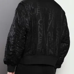 Calvin Klein Black Regular Fit Printed Bomber Jacket image 2