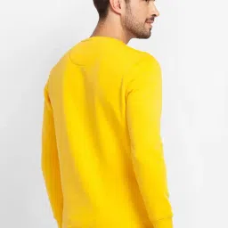 Spykar Yellow Cotton Slim Fit Printed Sweatshirt image 2