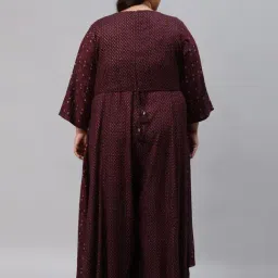 W Brown Printed A-Line Jumpsuit image 2