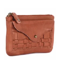 KOMPANERO Mia Cognac Leather Textured Wallet image 2