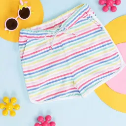 Pantaloons Junior Multicolor Cotton Striped Shorts image 1