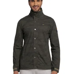 Wildcraft Dark Olive Cotton Regular Fit Camouflage Jacket image 1