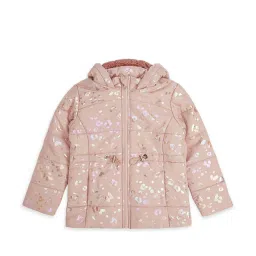 Pantaloons Junior Peach Cotton Printed Full Sleeves Jacket image 1