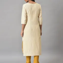 Aurelia White Regular Fit Solid Kurta image 2