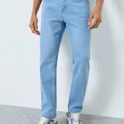 Styli Blue Cotton Regular Fit Jeans-image-96