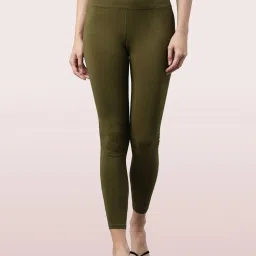 Enamor Olive Slim Fit Tights image 1