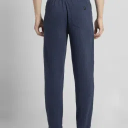 Van Heusen Athleisure Regular Fit Smart Tech Easy Stain Release Solid Trackpants - Blue Melange image 2