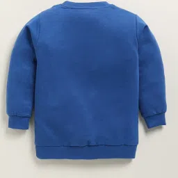 BISKID Boys Blue Cotton Printed Sweatshirt image 2