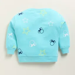 BISKID GIRLS Blue Cotton Printed Sweatshirt image 2