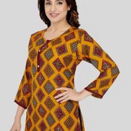 Saree Swarg Mustard Printed Straight Kurti image 3