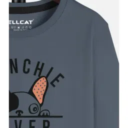 HELLCAT Girls Dark Grey Printed Full Sleeves T-Shirt image 3