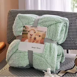 Florida Sherpa Green Flannel 300 GSM Double Bed Blanket image 2
