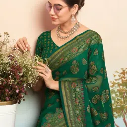 Elora Green Woven Saree image 3