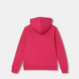Gant Kids Pink Embroidered Full Sleeves Hoodie image 2