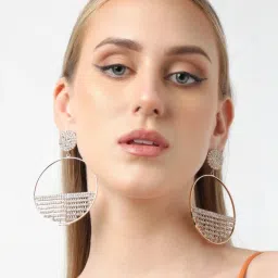 Sohi Gold Plated Party Designer Stone Drop Earrings image 2